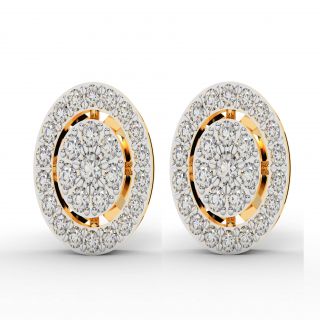 Elegant Round Diamond Stud Earrings